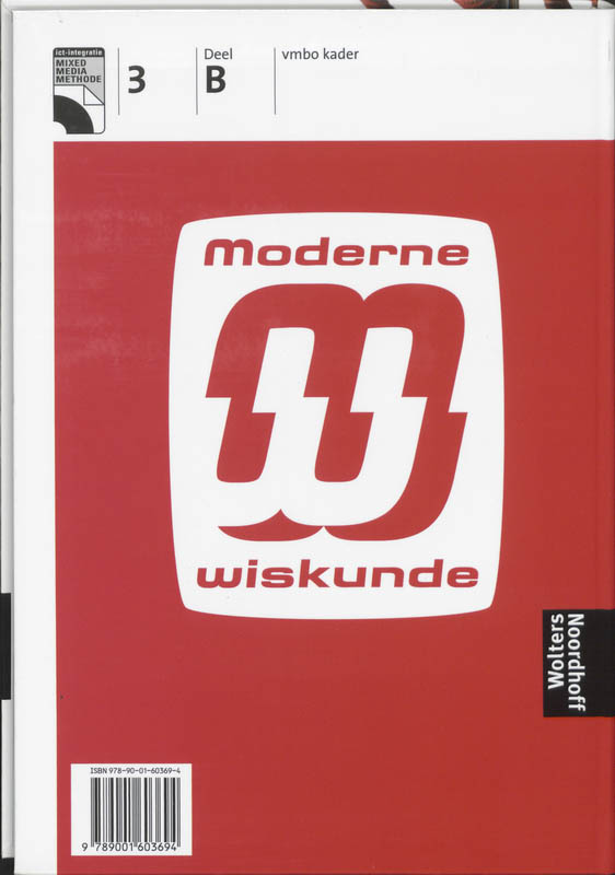 Leerboek 3b vmbo kader Moderne wiskunde achterkant