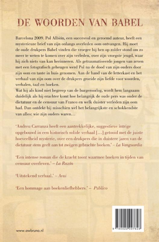 De woorden van Babel achterkant
