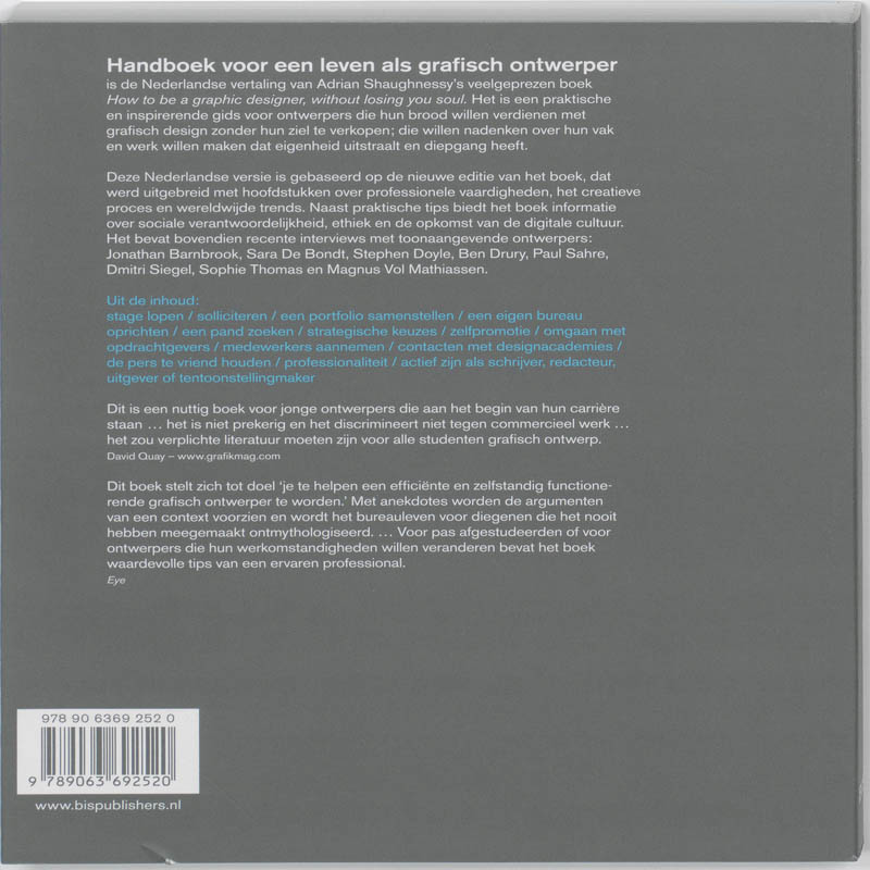 handboek voor een leven als grafisch ontwerper achterkant
