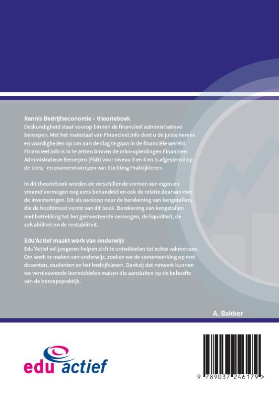 Kennis Bedrijfseconomie Theorieboek 2018 / Financieel.info achterkant