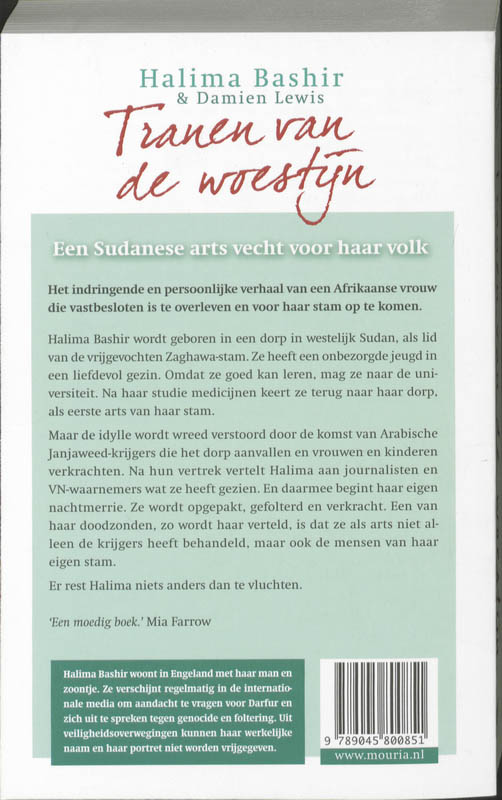 Tranen van de woestijn achterkant
