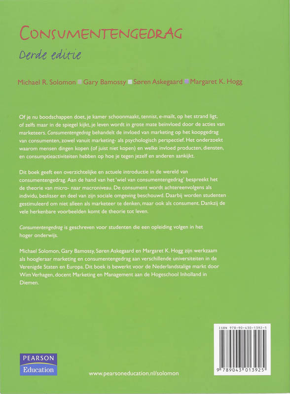 Consumentengedrag 3e editie achterkant