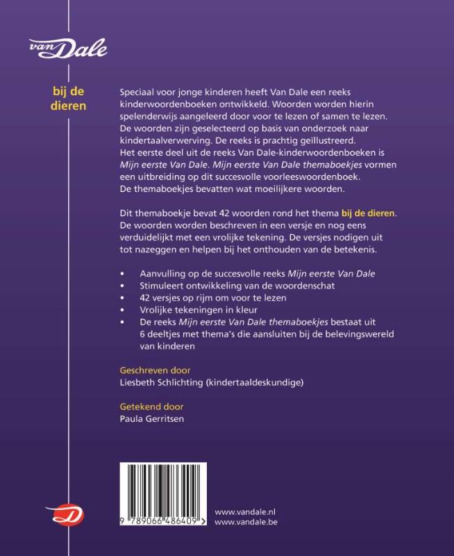 Bij de dieren / Mijn eerste Van Dale themaboekjes achterkant