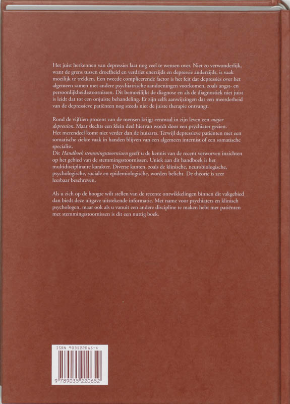 Handboek stemmingsstoornissen achterkant