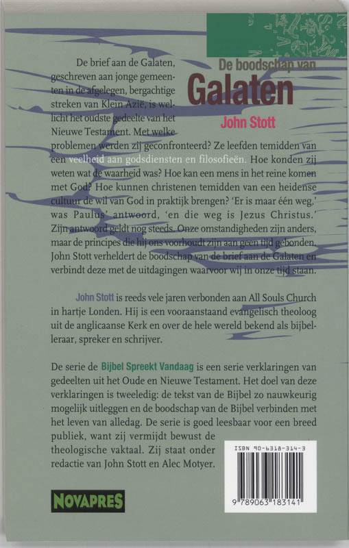 De Bijbel spreekt vandaag  -   De boodschap van Galaten achterkant