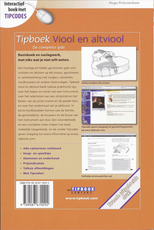 Tipboek Viool en altviool achterkant
