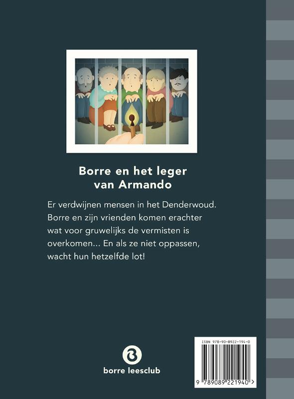 De Gestreepte Boekjes  -   Borre en het leger van Armando achterkant
