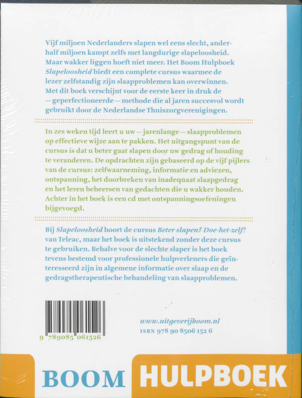 Slapeloosheid / Boom Hulpboek achterkant
