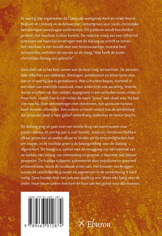 Wat heeft de joods-christelijke dialoog ons gebracht? achterkant