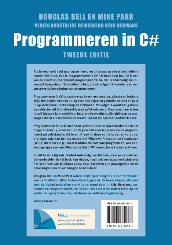 Programmeren in C, met MyLab NL 2 achterkant