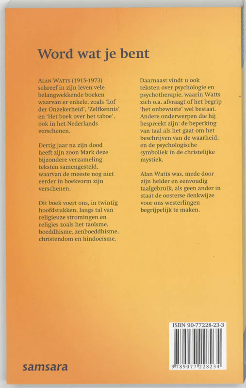 Word wat je bent achterkant