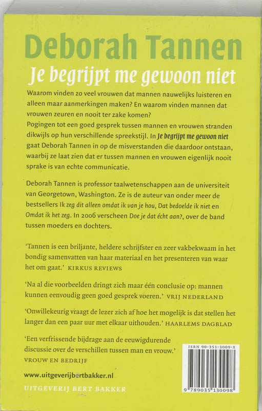 Je Begrijpt Me Gewoon Niet achterkant