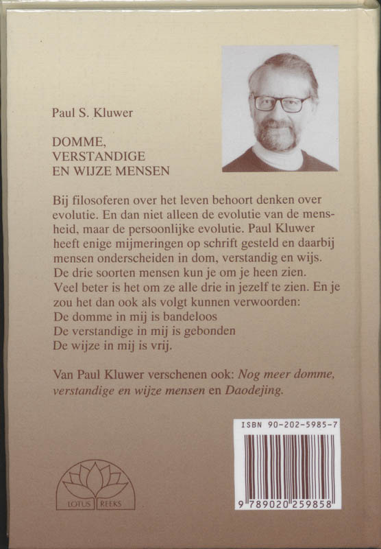 Domme, verstandige en wijze mensen / Lotusreeks achterkant