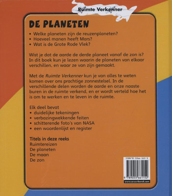 Ruimte verkenner - De Planeten achterkant