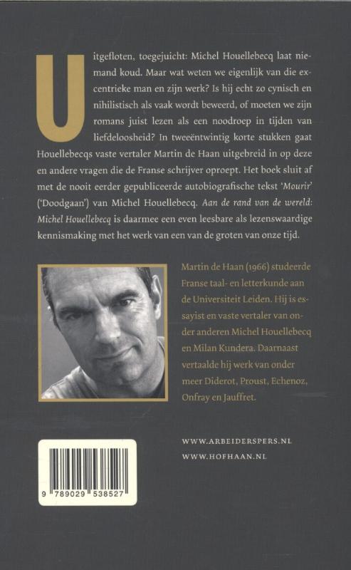 Aan de rand van de wereld: Michel Houellebecq achterkant