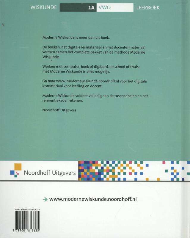 1A vwo Moderne wiskunde achterkant