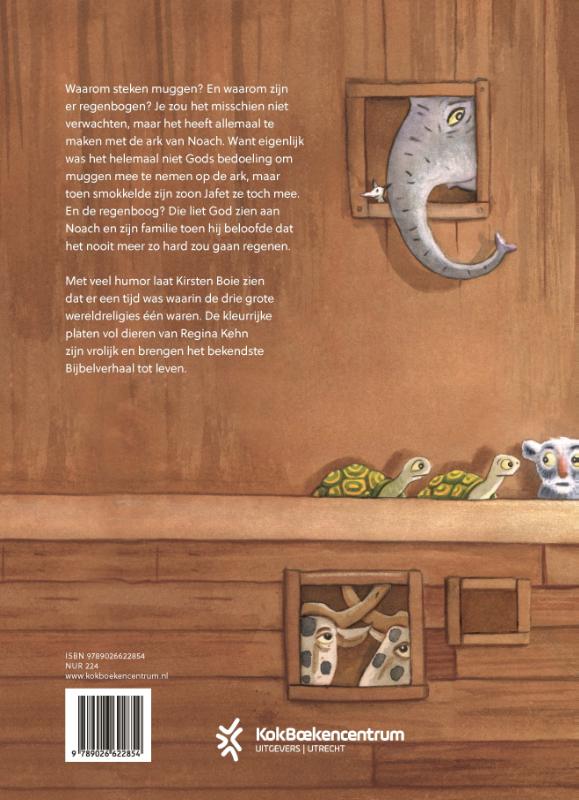 De ark van Noach redt alle dieren achterkant