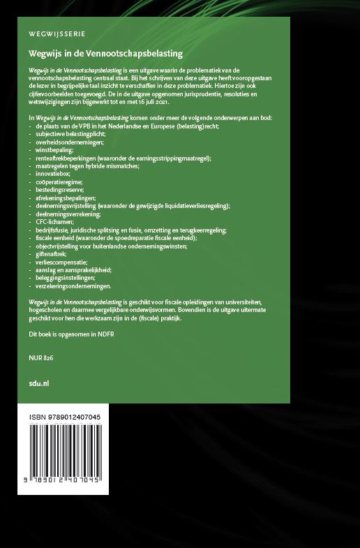 Wegwijs in de Vennootschapsbelasting / Wegwijsserie achterkant