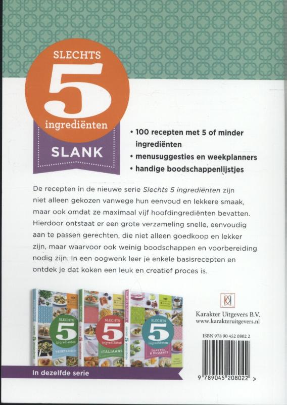 Slank / Slechts 5 ingrediënten achterkant