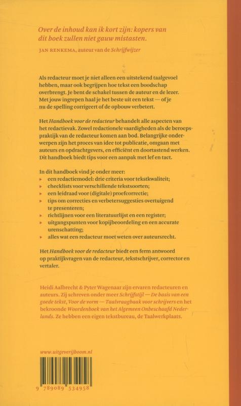Handboek voor de redacteur achterkant