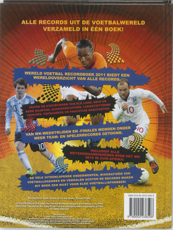 Wereld voetbal recordboek 2011 achterkant