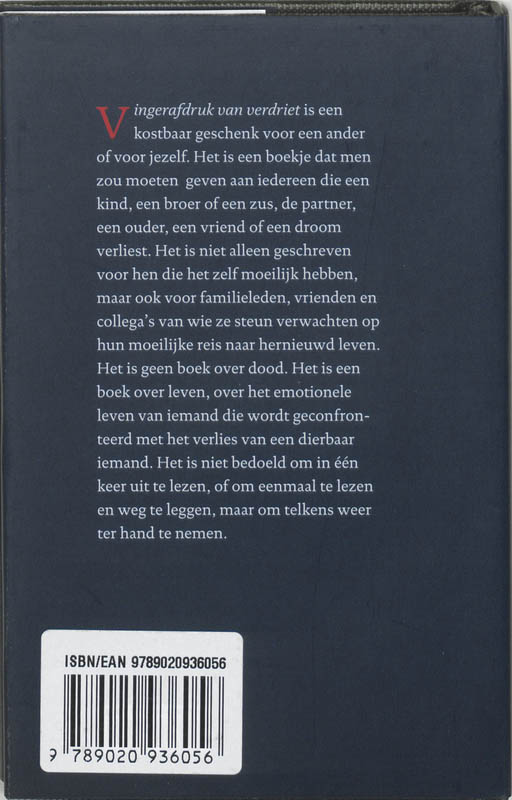 Vingerafdruk van verdriet achterkant