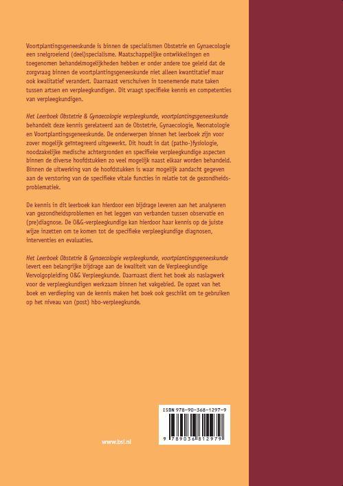 Leerboek obstetrie en gynaecologie verpleegkunde achterkant