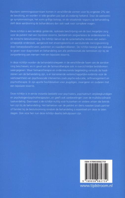 Multidisciplinaire richtlijn bipolaire stoornissen achterkant
