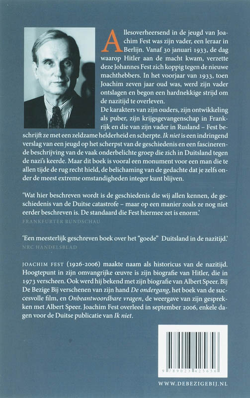 Ik Niet Herinneringen Aan Een Jeugd achterkant