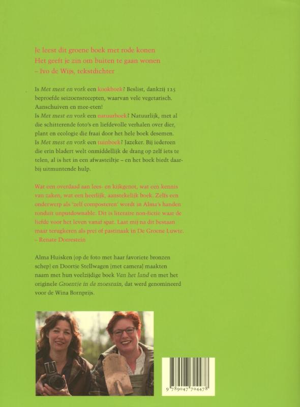 Met mest en vork achterkant