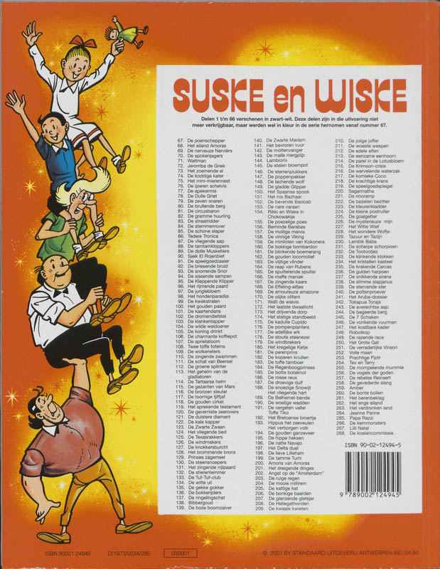 De sterrenplukkers / Suske en Wiske / 146 achterkant