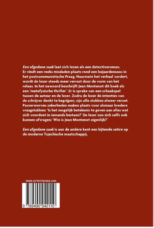 Een afgedane zaak achterkant