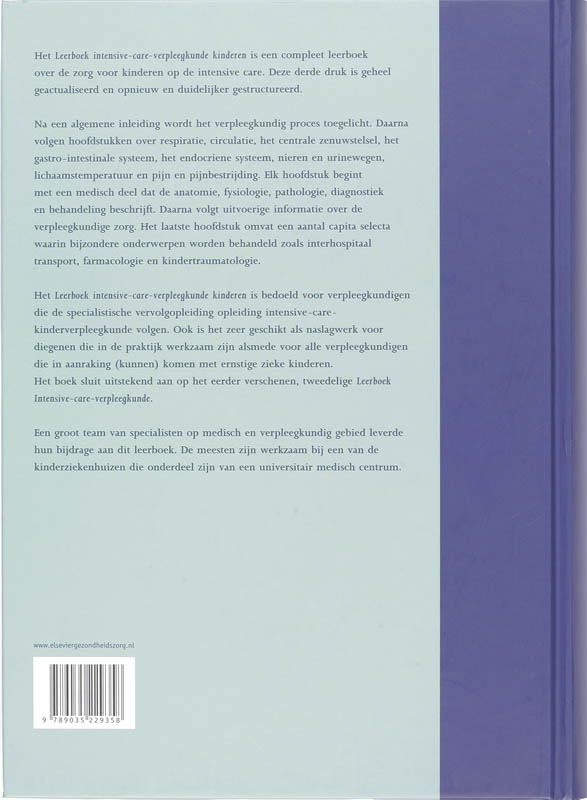 Leerboek intensive-care-verpleegkunde kinderen achterkant