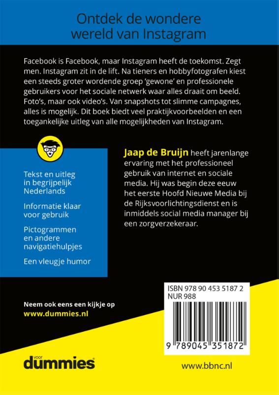 De kleine Instagram voor dummies achterkant