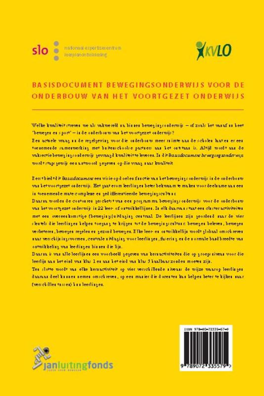 Basisdocument bewegingsonderwijs voor de onderbouw van het voortgezet onderwijs achterkant