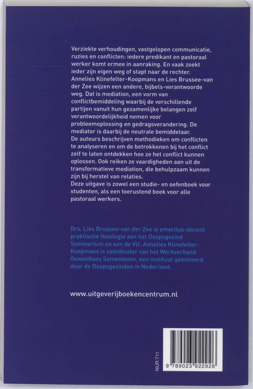 Mediation in het pastoraat achterkant