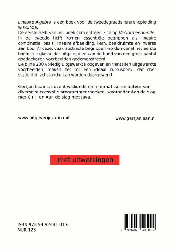 Lineaire Algebra achterkant