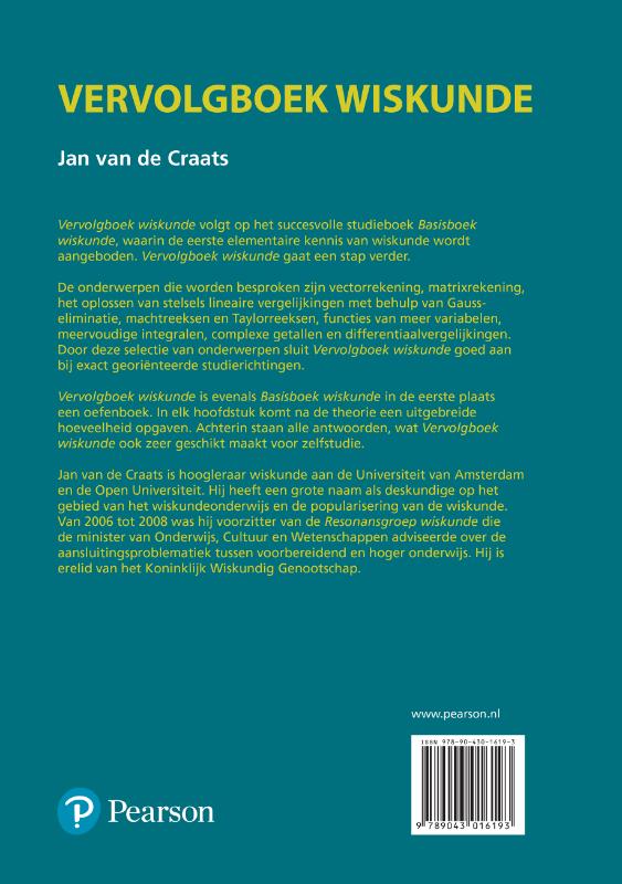 Vervolgboek wiskunde achterkant