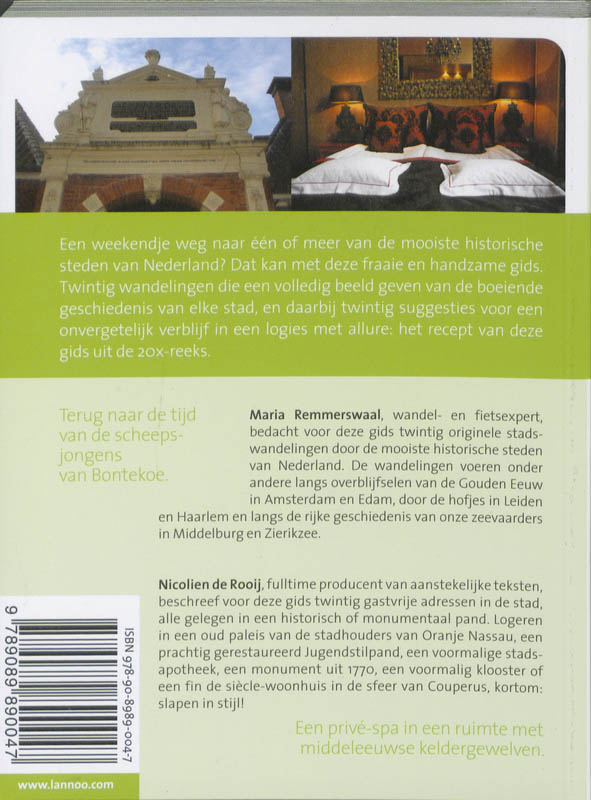 20 x Logeren en historische stadswandelingen in Nederland achterkant