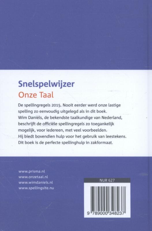 Snelspelwijzer Onze Taal achterkant