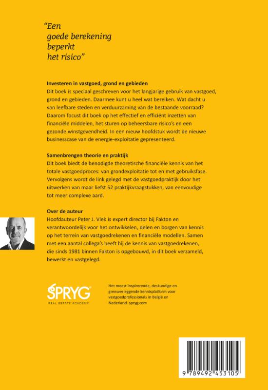 Investeren in Vastgoed, Grond en Gebieden / Vastgoedrekenen achterkant
