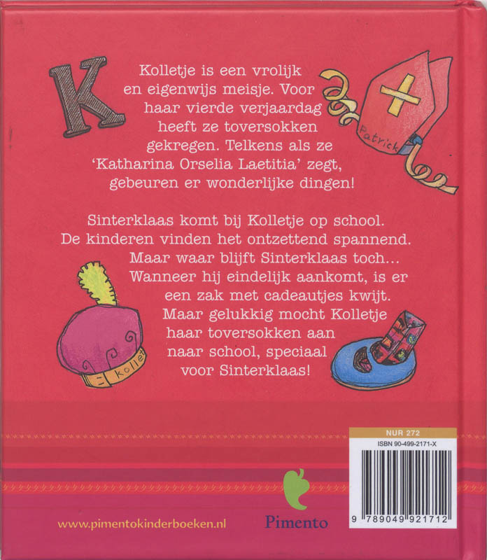 Kolletje tovert een zak met pakjes achterkant