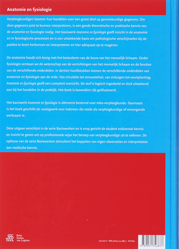 Anatomie en fysiologie / Basiswerk V&V achterkant