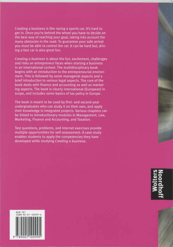 Creating a business Engelse editie achterkant
