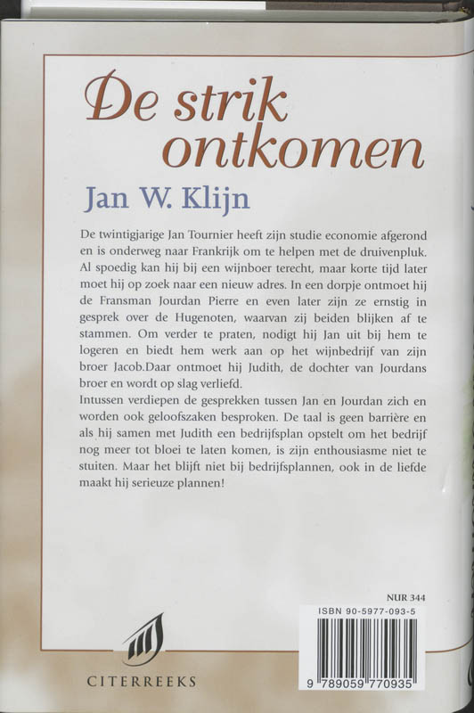 De Strik Ontkomen achterkant