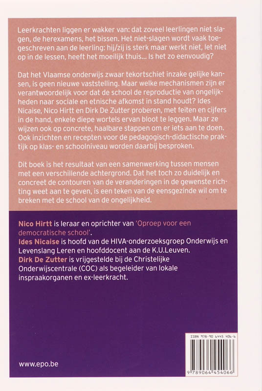 De School Van De Ongelijkheid achterkant