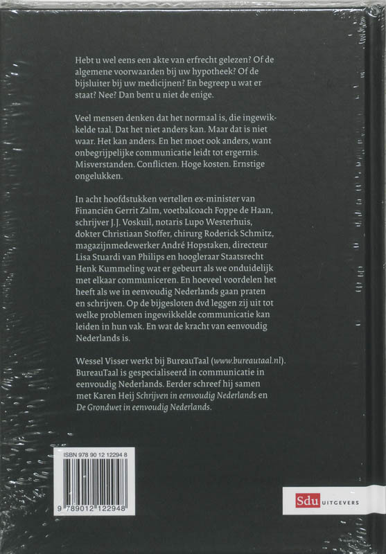 Het gaat er niet om wat je zegt, Het gaat er om wat zij begrijpen. achterkant