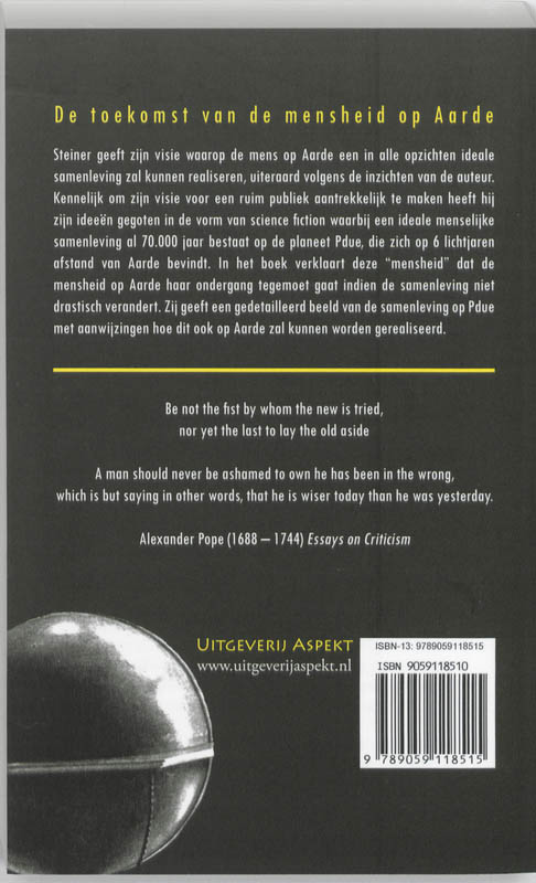 De toekomst van de mensheid op aarde achterkant