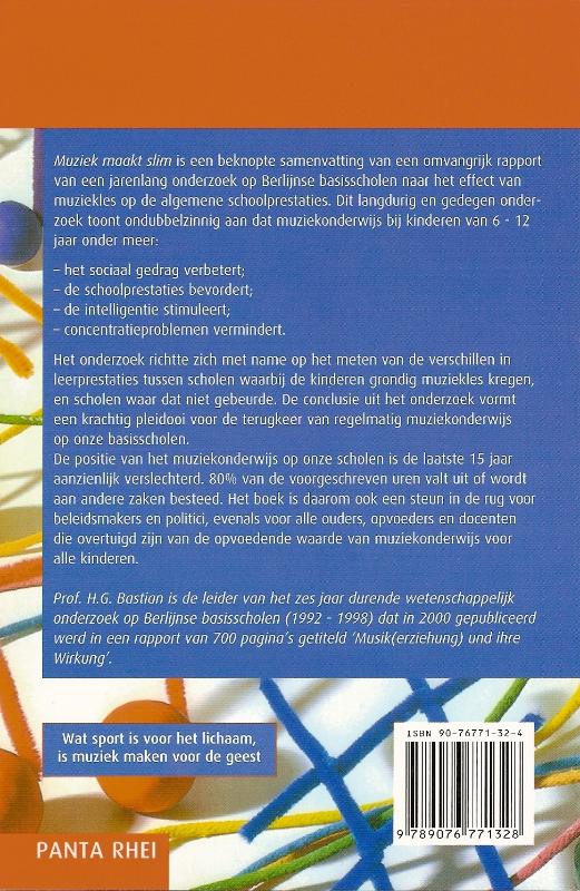 Muziek maakt slim achterkant