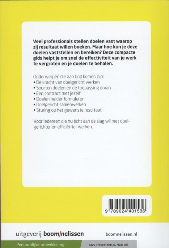 Doelgericht werken in 90 minuten + + Gratis E-Book / druk 1 achterkant